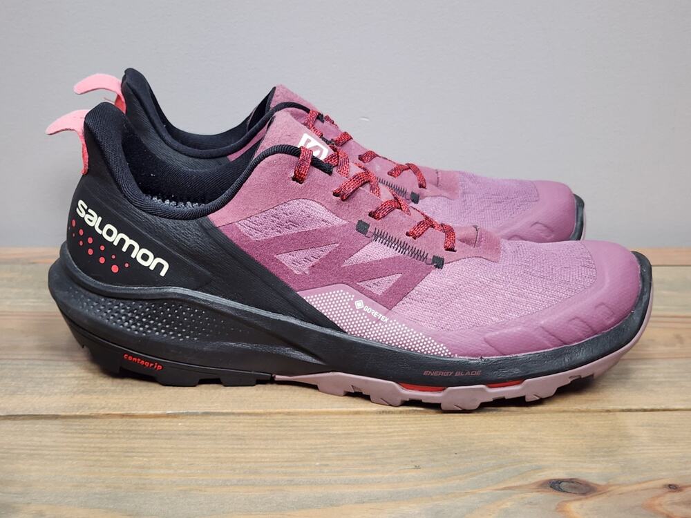 Salomon Out-pulse Gore Tex GTX Hiking Shoes Sneakers Size 9.5 Womens Black Pink